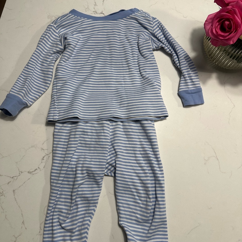 LAKE 18-24M Blue Striped Kids Pajamas